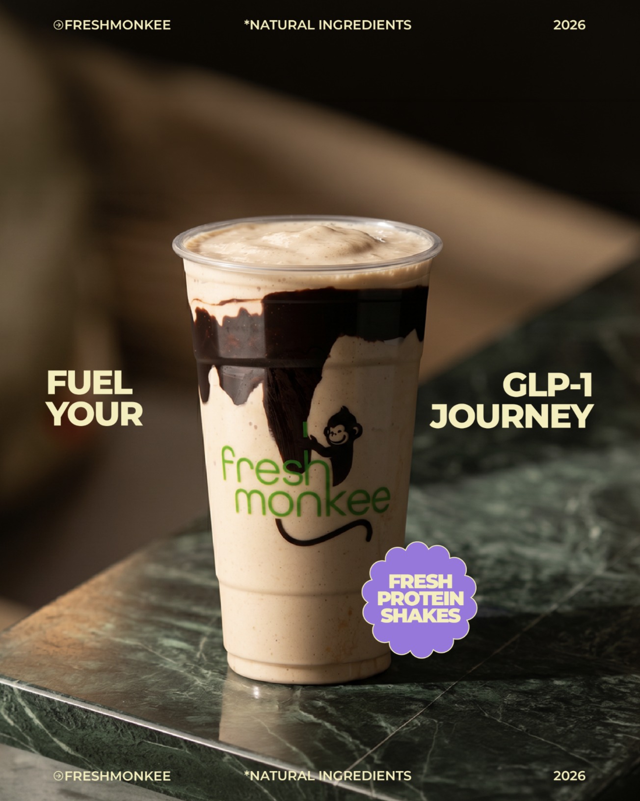 Fresh Monkee's natural protein shakes for GLP-1 journeys