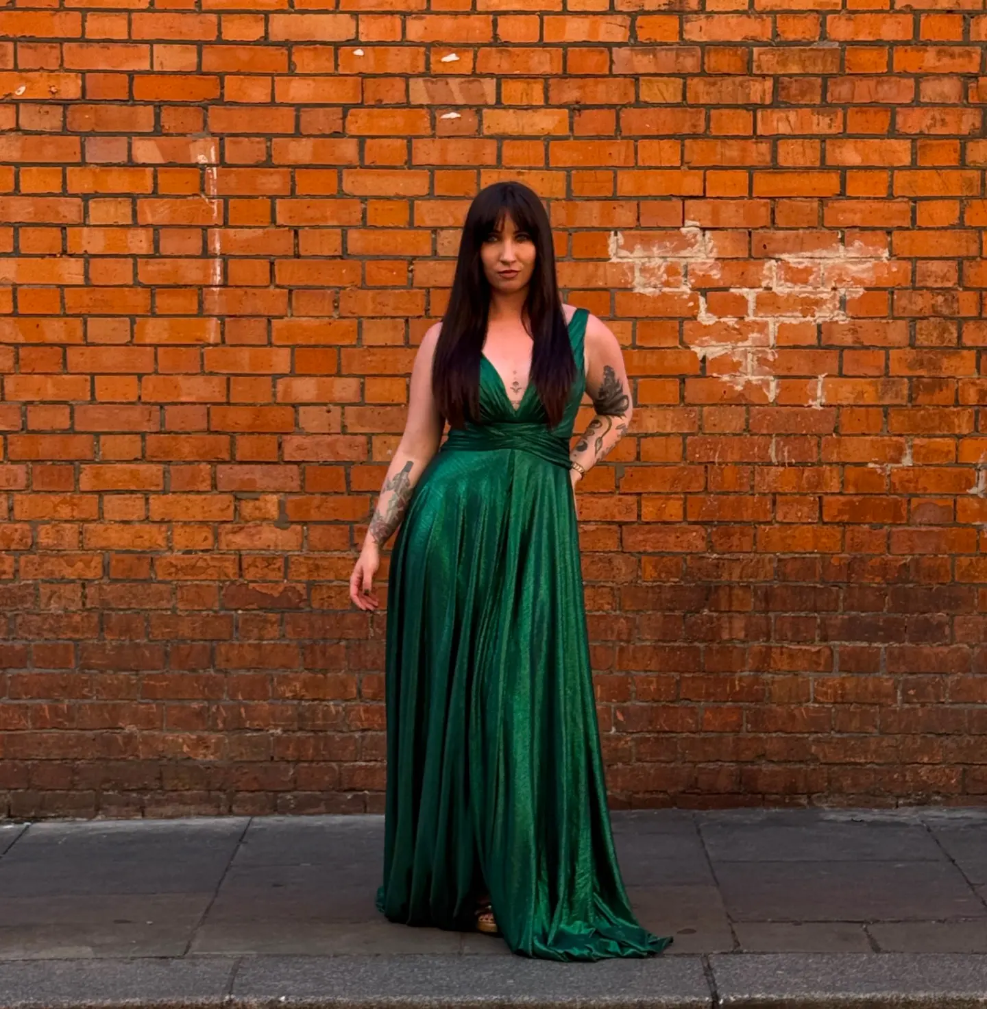 Jenny Vander's stunning vintage emerald green ballgown modelled by Lizzy
