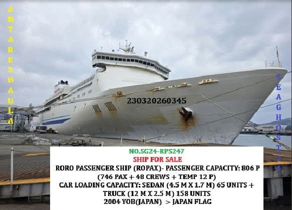 Roro passenger ship for sale in Japan