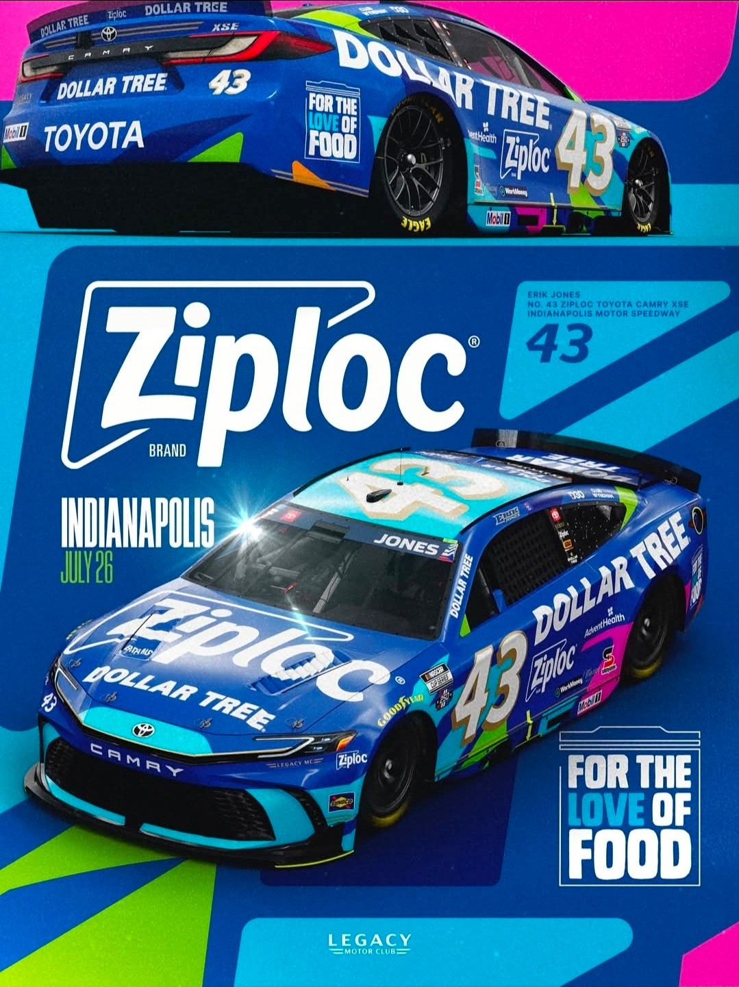 Ziploc will sponsor Erik Jones at Indy