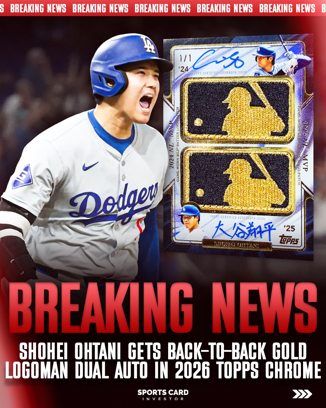 The 1/1 Shohei Ohtani Gold Logoman Auto out of 2026 Topps Chrome