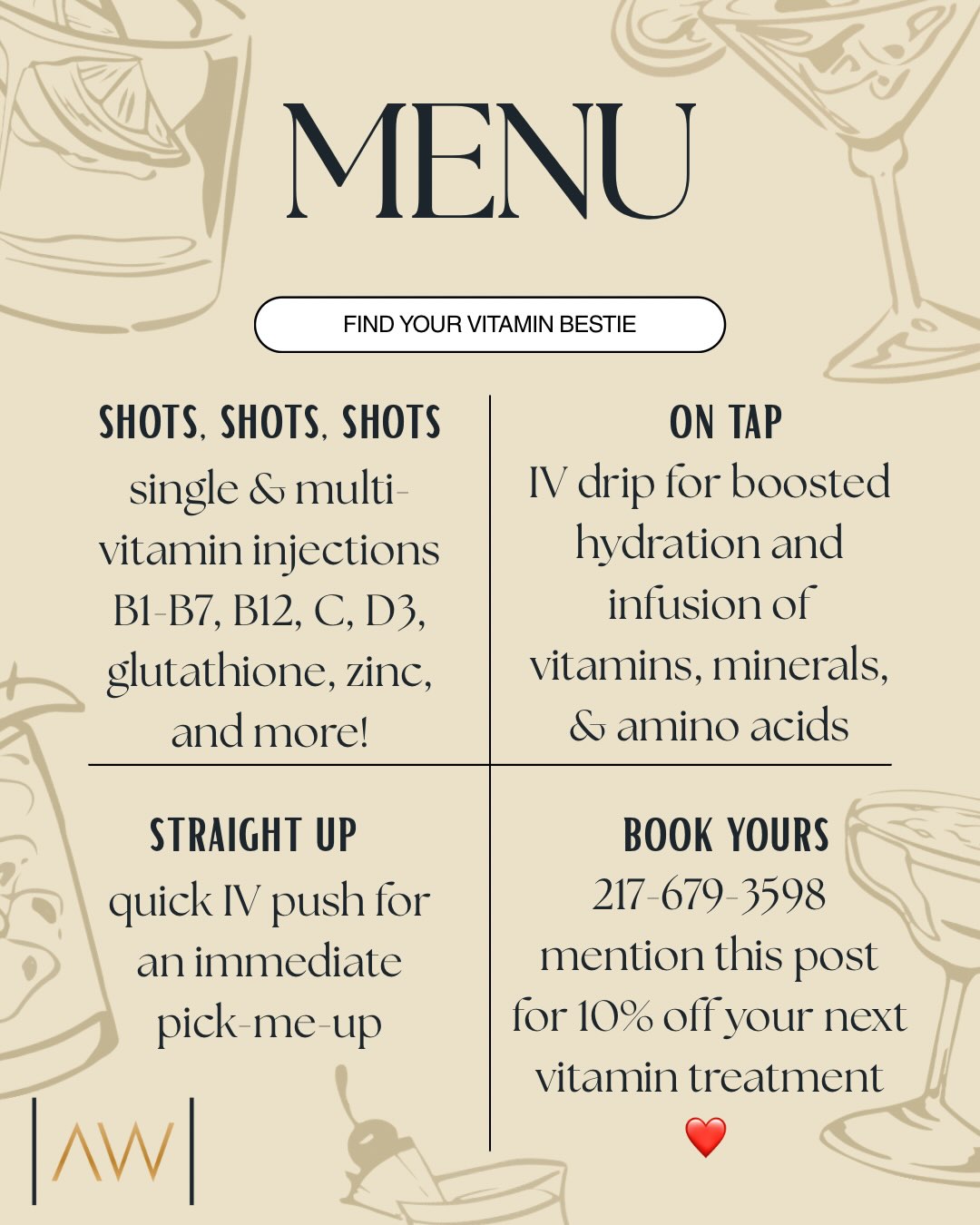 cocktail glutathione 🍸Happy hour at Absolut includes vitamin cocktails and hydration on tap 😉 Swipe to see what's on our menu! 📱217-679-3598 to schedule your vitamin consultation! #medspa #springfieldil #vitamins #happyhour #ivvitamins How Long GHK-CU Takes Combination Skin Body Sunscreen Number of Tests:500 Assays