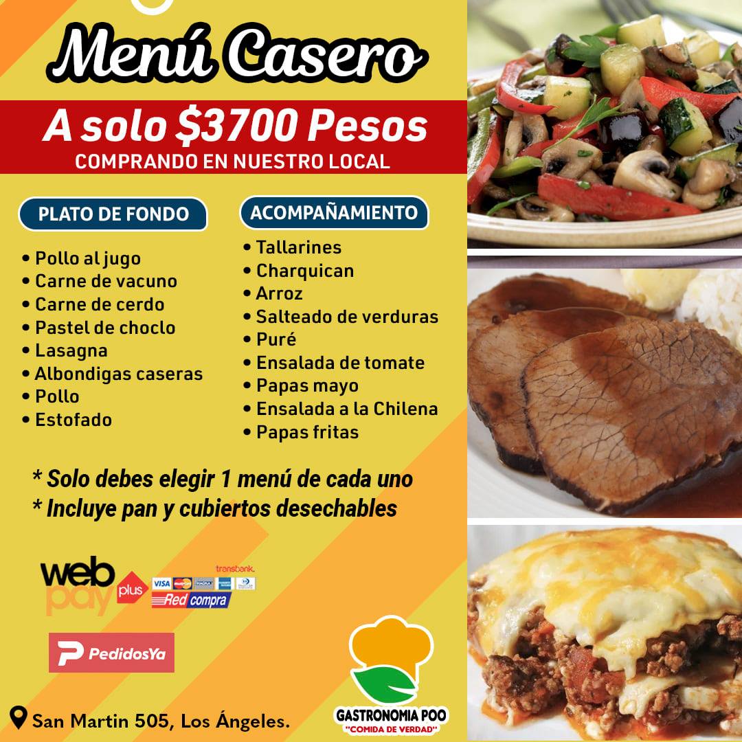 Gastronomia Poo - Te presentamos nuestro menú de almuerzos...