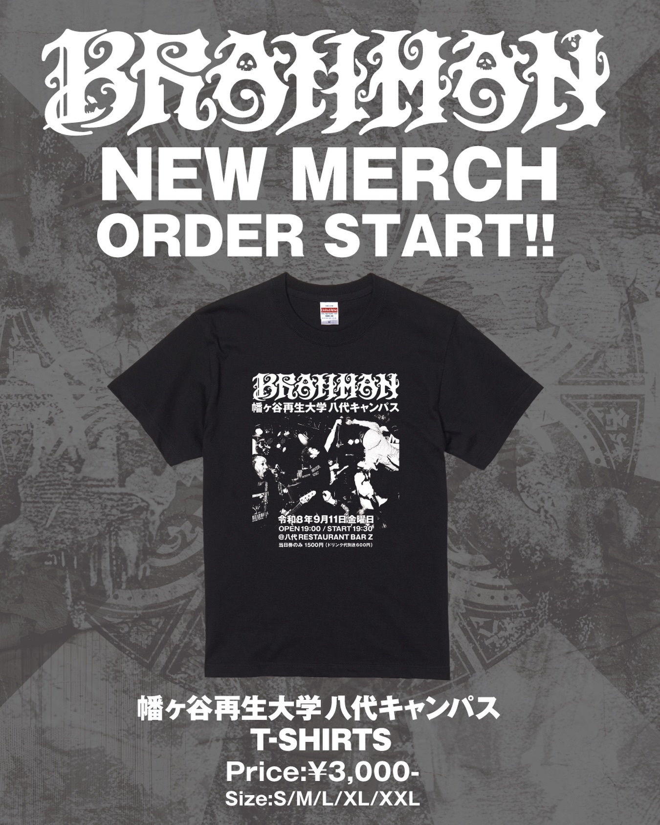 BRAHMAN tour viraha 2026 「COACH JACKET」 PRICE: ¥7,500- Col