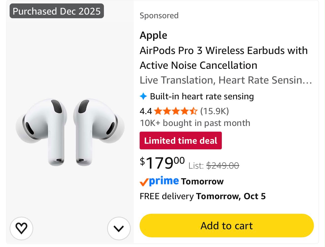 AirPods Pro 3 are now just $179 🤯 👉 amzn.to/4iYkFUm