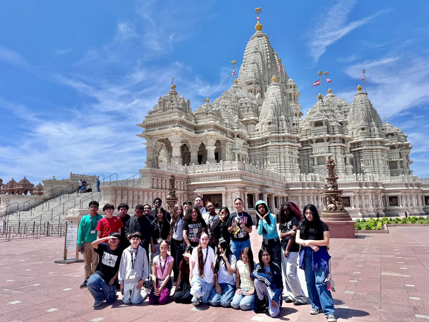 Some of our 7th-grade students visited the BAPS Swaminarayan Akshardham in Windsor, New Jersey. Students were able to take a tour and make connections between what they observed and concepts they have