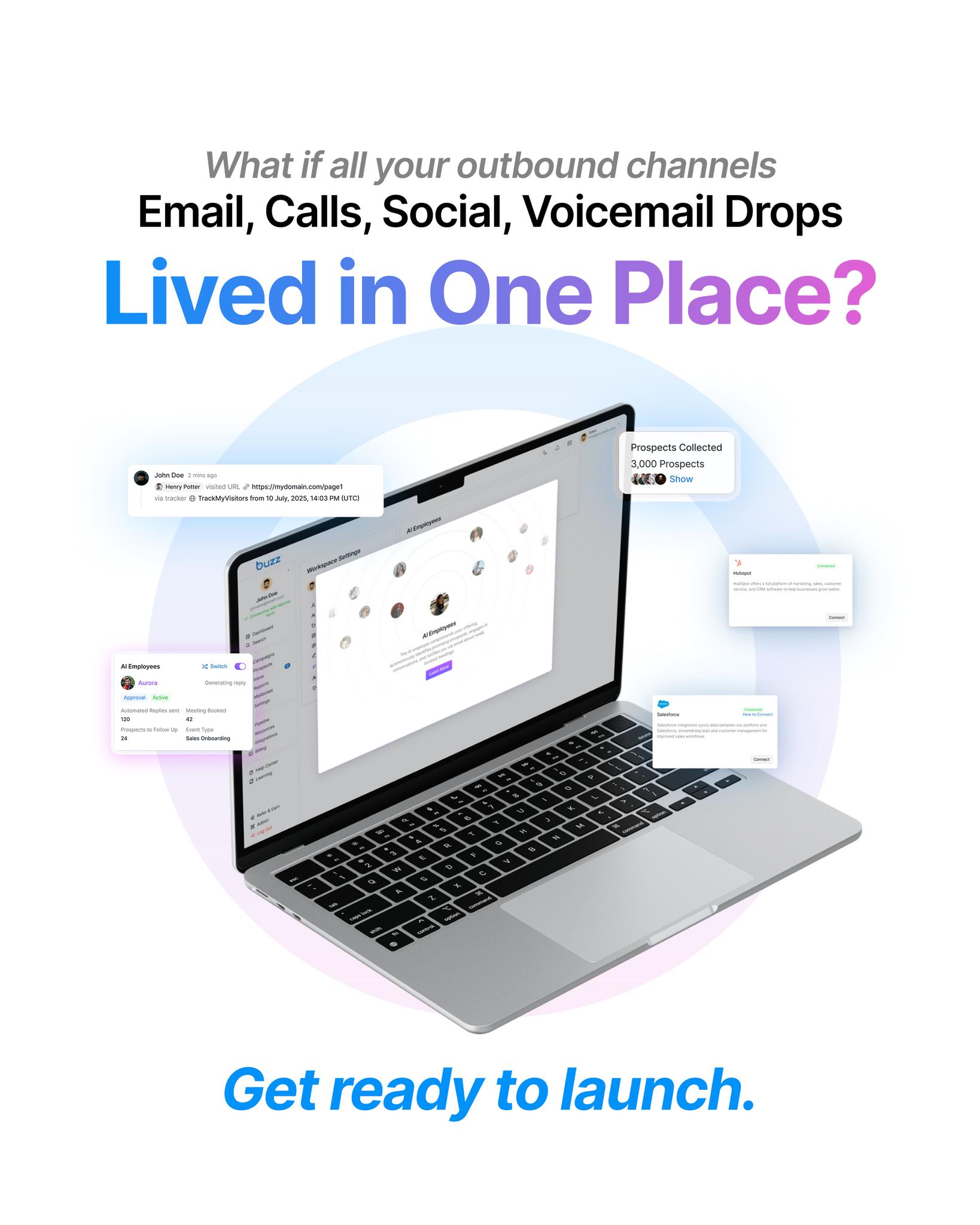 Buzz - Imagine every outbound channel... email, calls, social, AI ...
