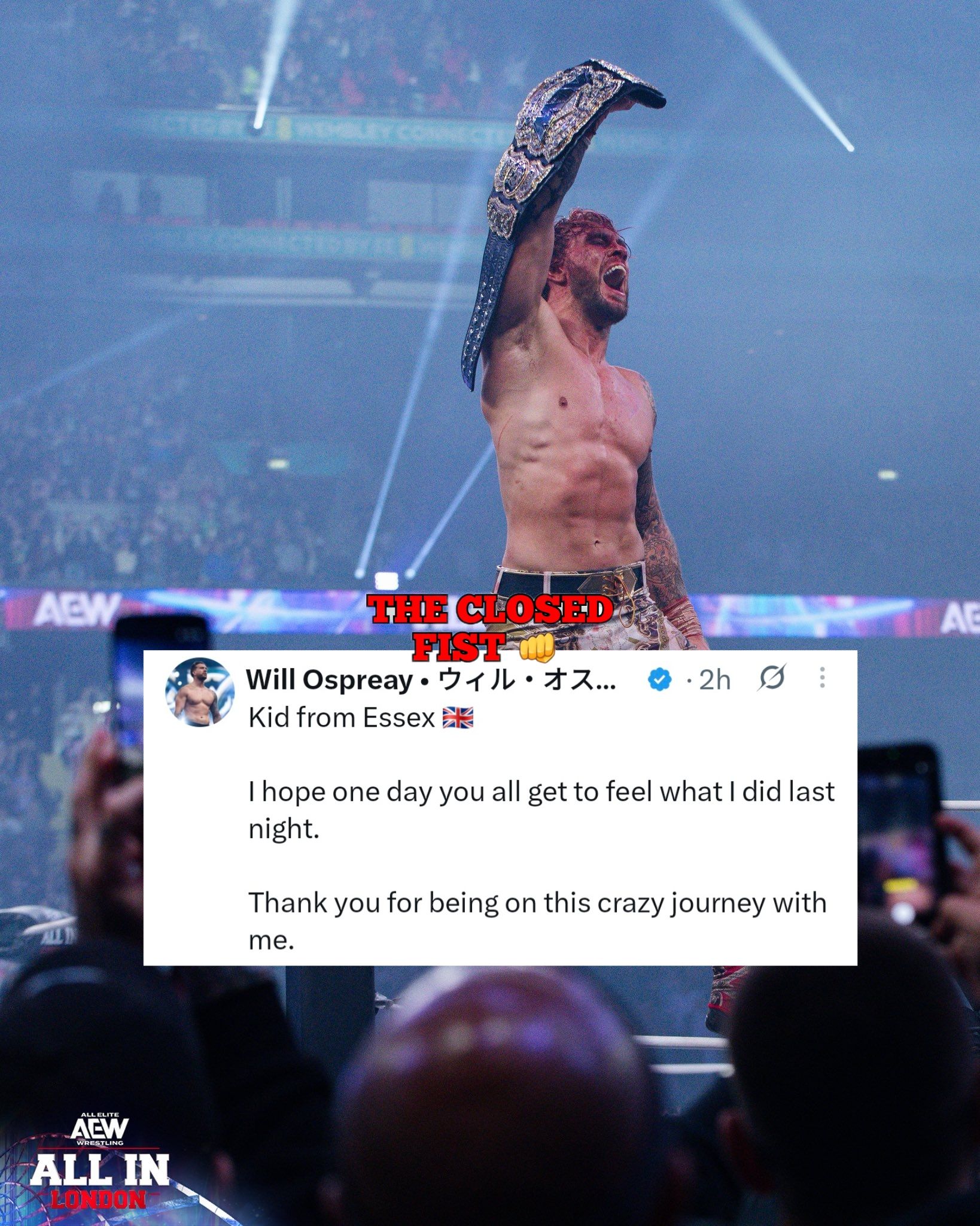 Incredible moment!! #WillOspreay #AEW #ALLIN