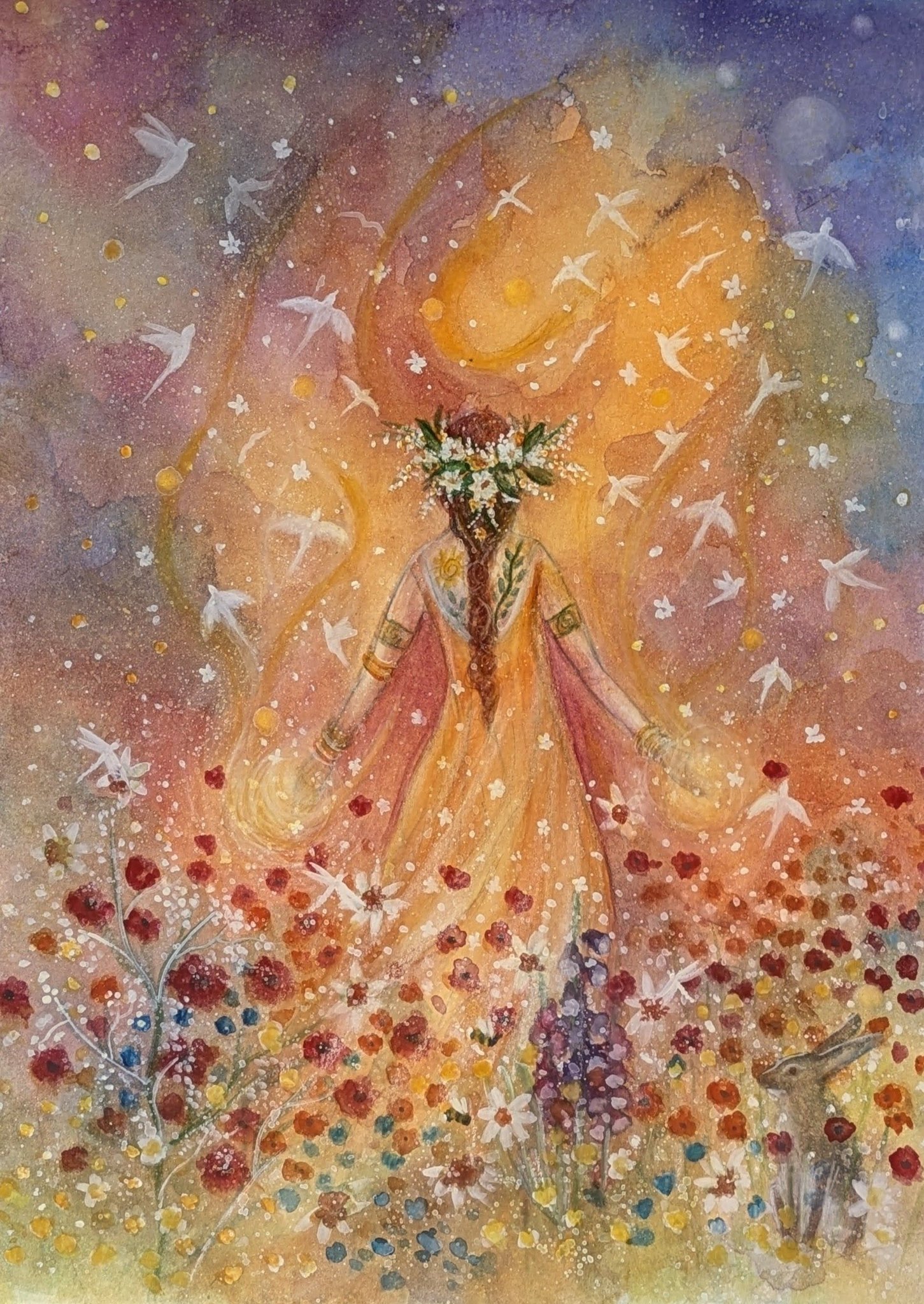 elaine winter solstice dress Litha Happy Summer Solstice, may your heart be filled with the joy of summer. For those in the Southern hemisphere, happy Solstice, painting below in comments goddess art july25 Erma White Maxi Bubble Size:L / 40-42 (Waist 80-90 cm, Hips 100-112 cm)