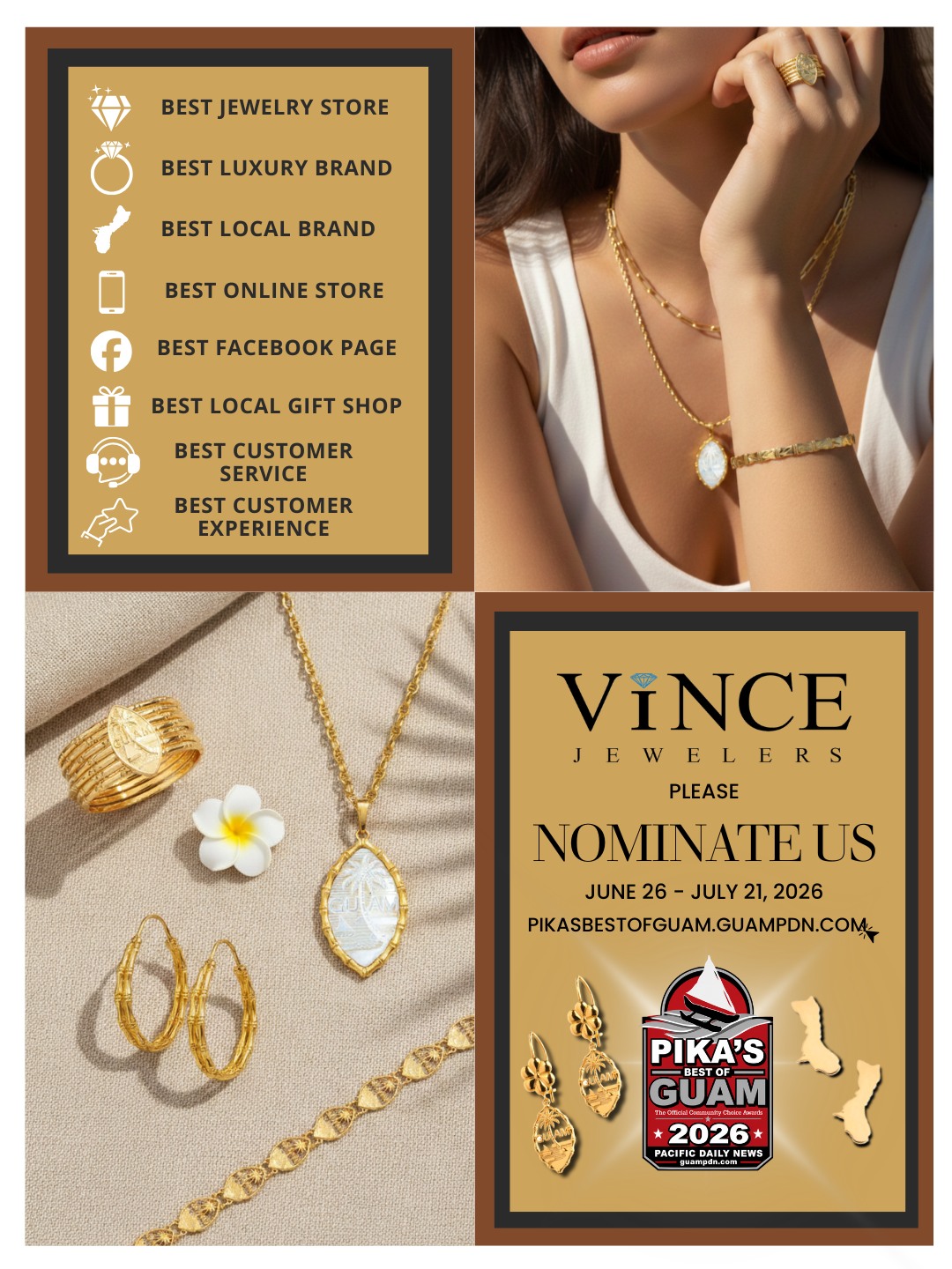 【美品】Vince jewelry Guam 14K プルメリアブレスレット ?media_id=1662165839116356