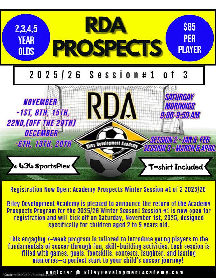 434 - ⚽️ RDA Prospects – 2025/26 Session #1 ⚽️ We’re excited to ...