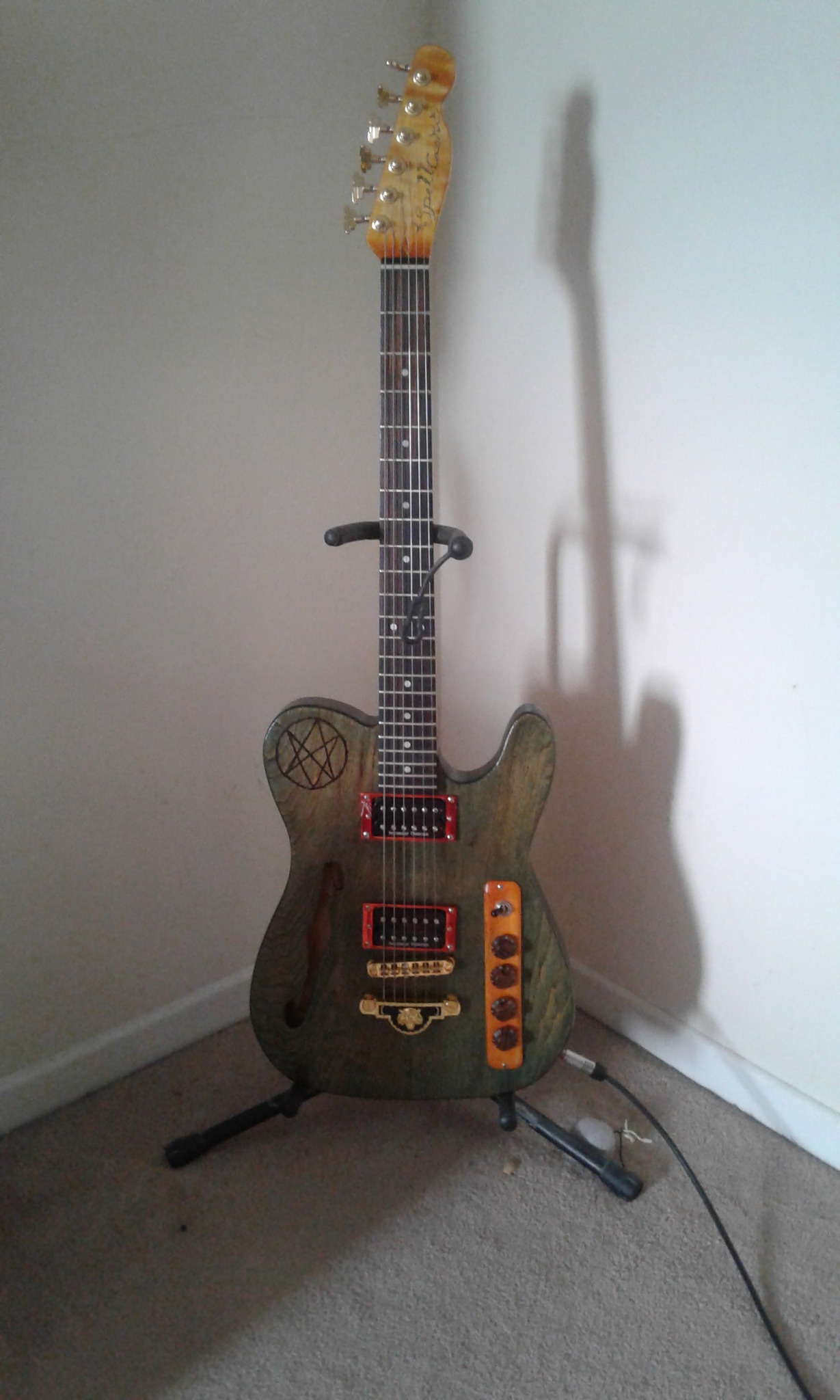 Blast Cult's handmade Spellcaster electric guitar with TV Jones