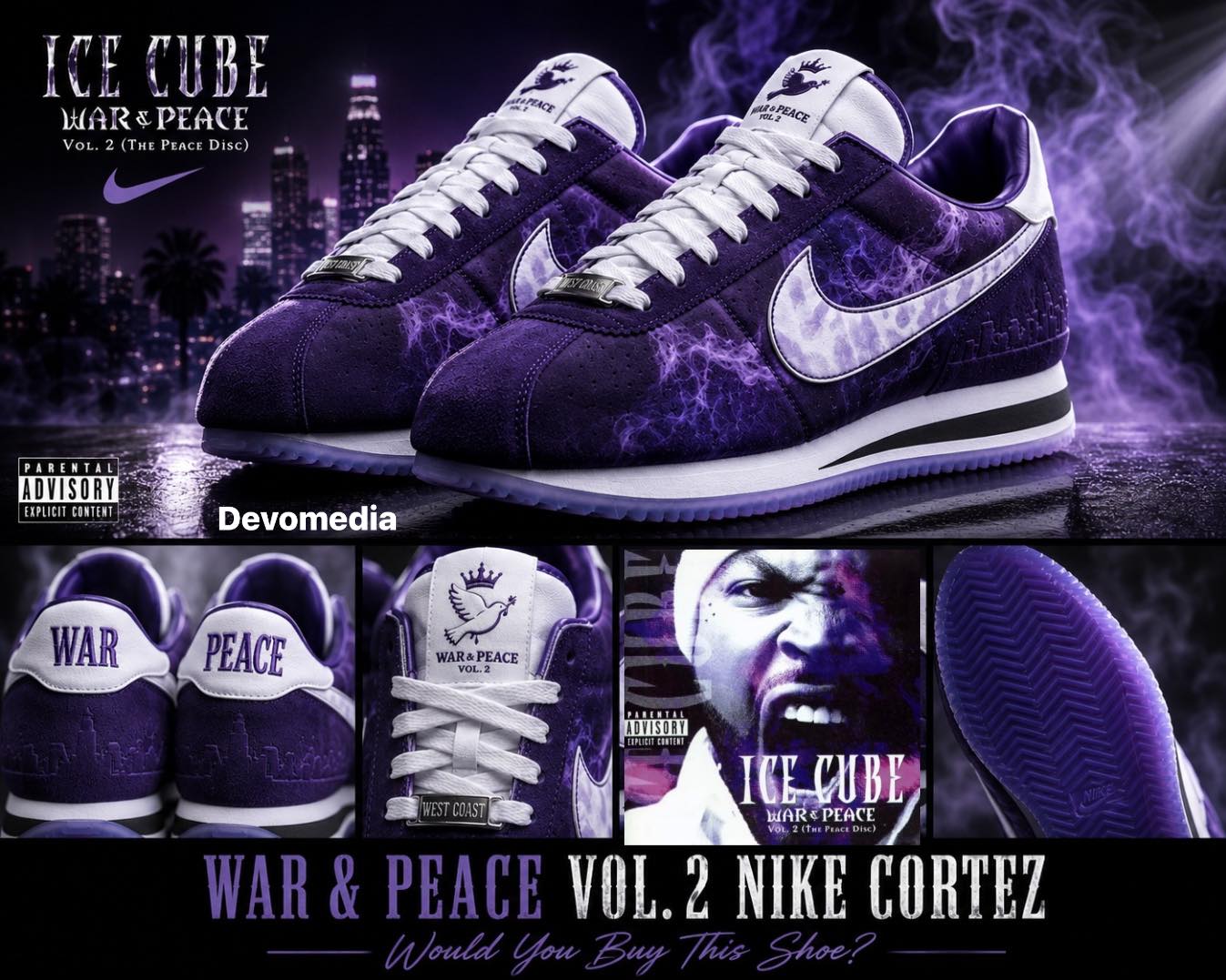 The Ice Cube “war and peace 2” Nike Cortez concept ? #icecube 