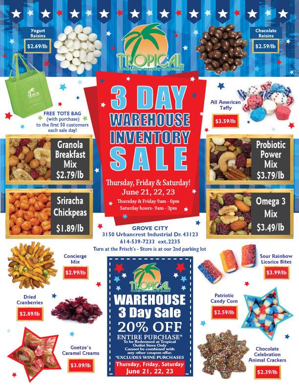 Hayden - Today begins our 3 Day Annual Warehouse Inventory Sale! Save ...