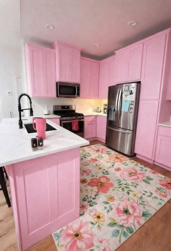 Mrs. Wyatt's midcentury pink kitchen design