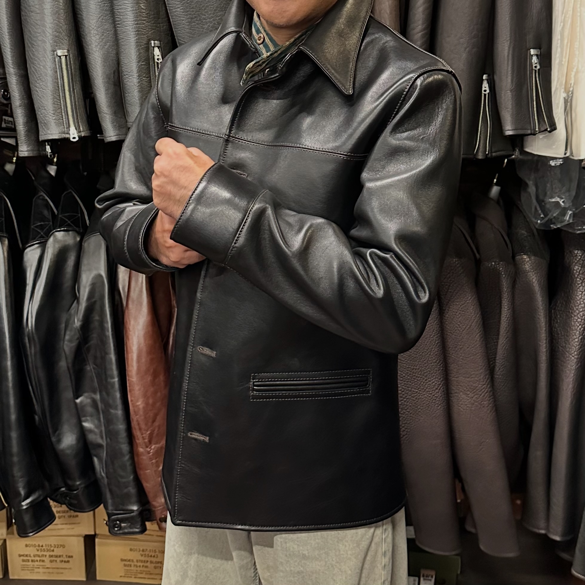 大江洋服店さん、新作のモールスキン、コサックジャケットを引っさげご