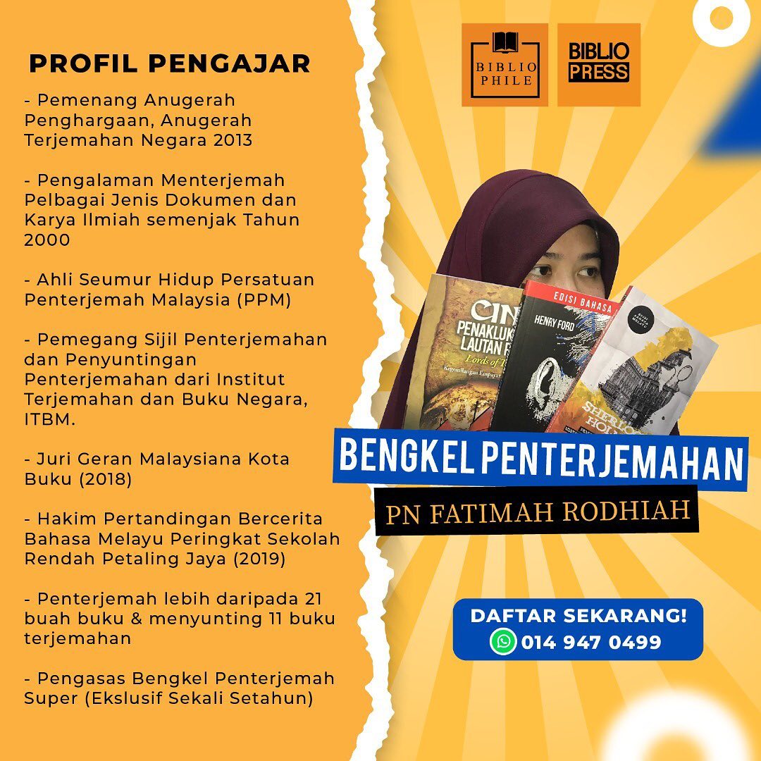 Penterjemah Super Profil Pengajar Bengkel Penterjemahan Penterjemah Penterjemahan Terjemahan Facebook