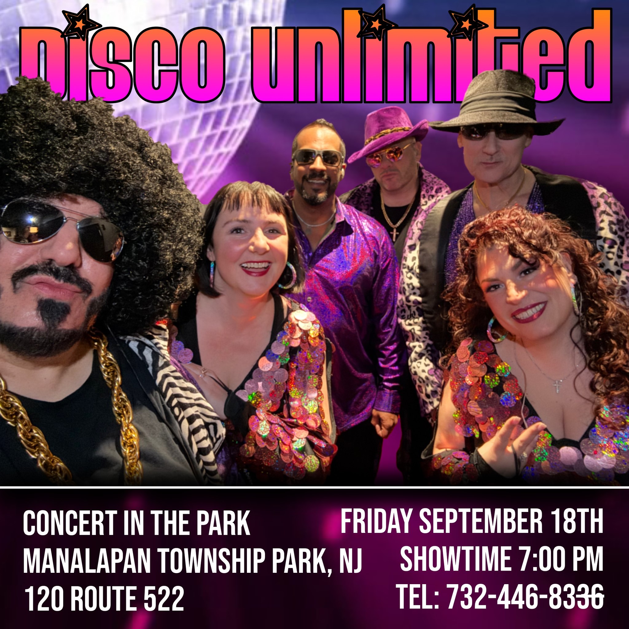 Disco Unlimited concert in Manalapan NJ September 18