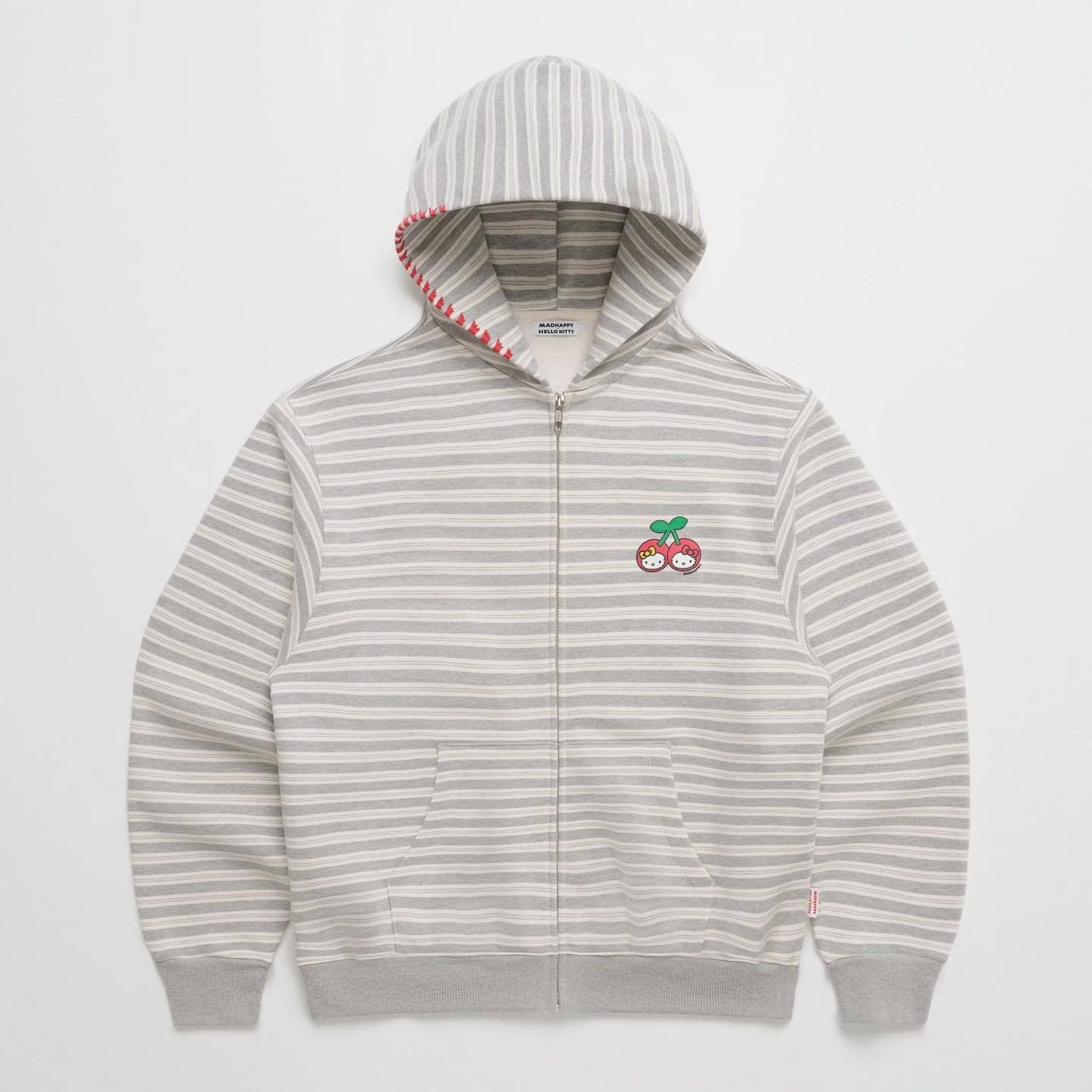 🦄 Hello Kitty x Madhappy Striped Midweight Fleece Zip Hoodie