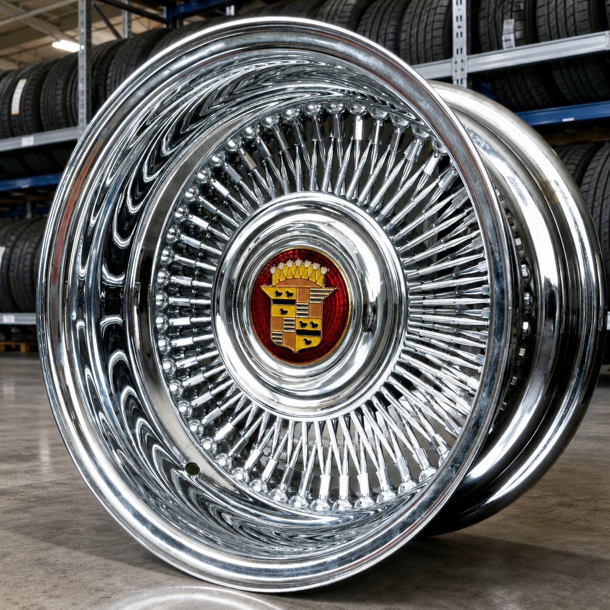Cadillac Le Cabriolet with gold wire wheels