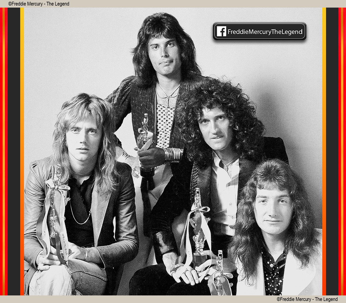 Queen in Tokyo on their first tour of Japan in April 1975. Photo