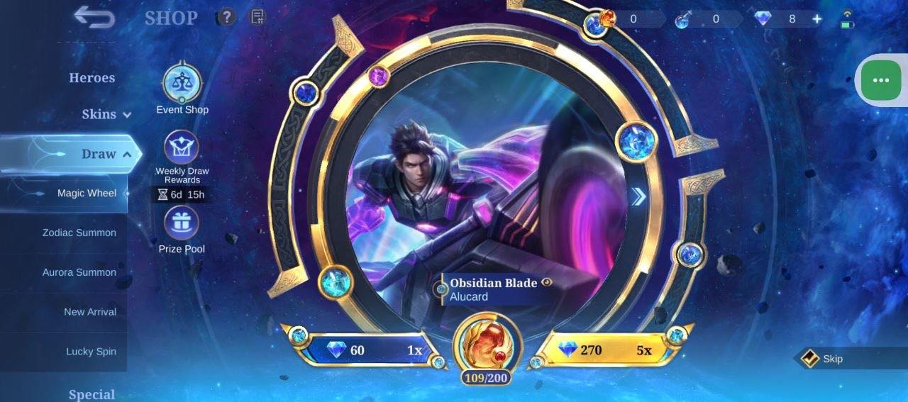 លក់ Account MLBB Hero xxx Skin 201 •តំលៃ 45  លេខ  