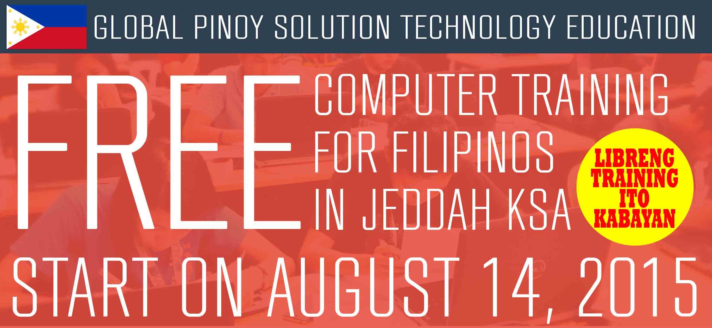 LIBRENG GPS COMPUTER TRAINING FOR FILIPINOS IN JEDDAH KSA