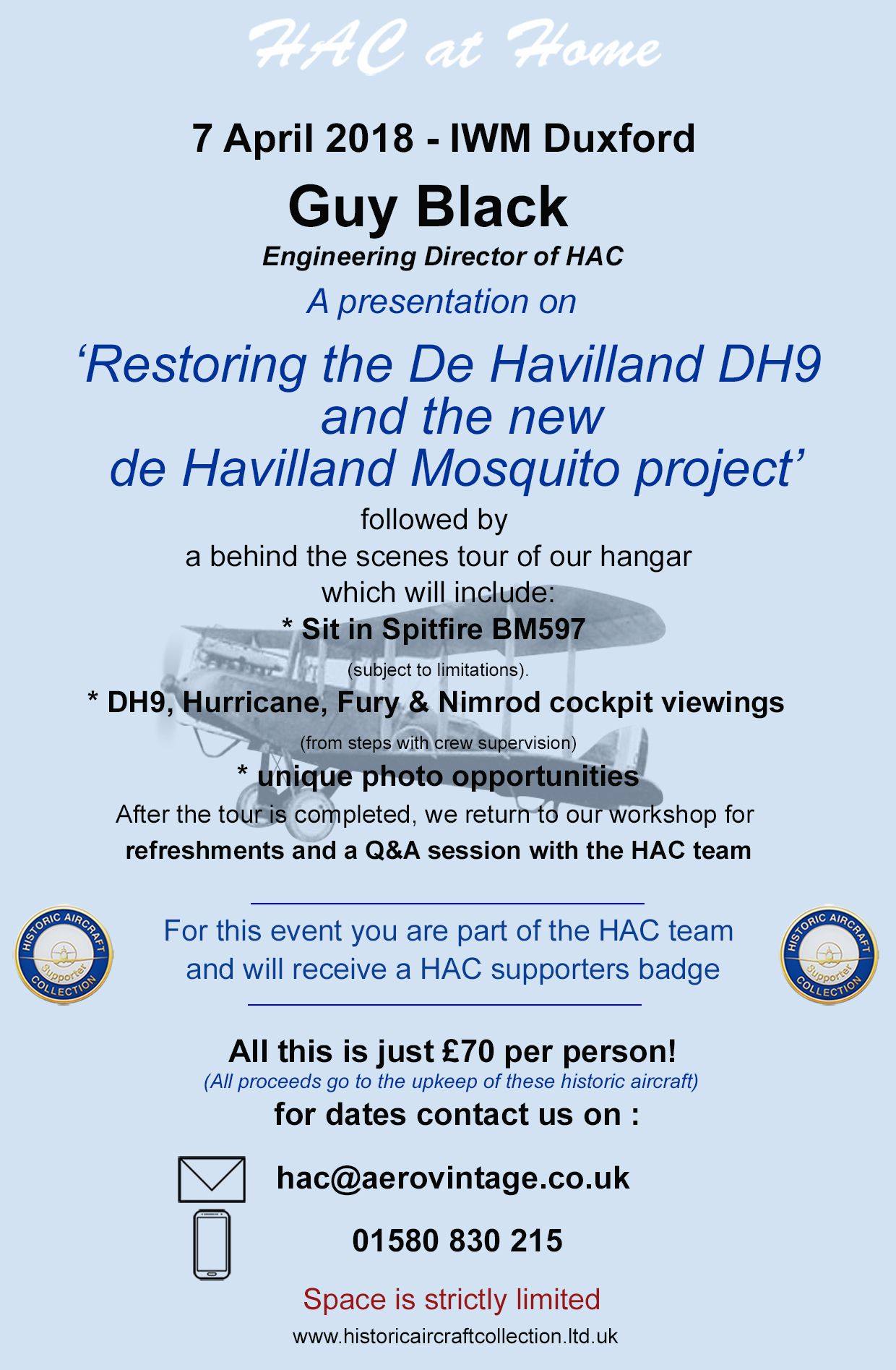 Historic Aircraft Collection - More details of our 'At Home' events ...