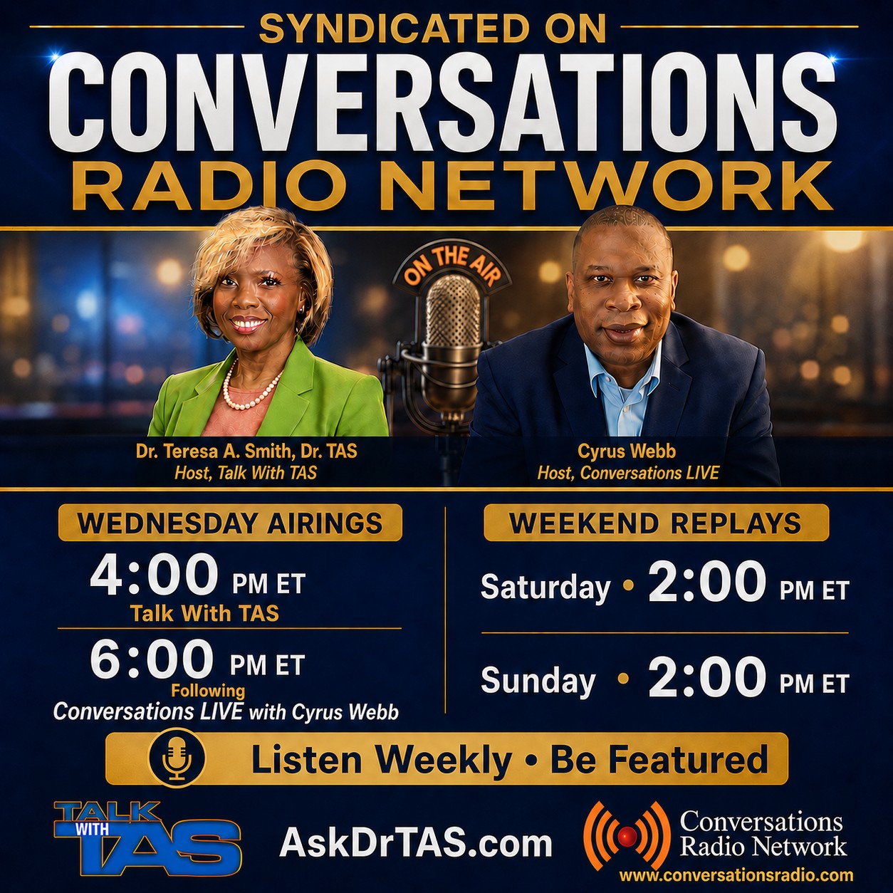 Tune in to Talk with Tas weekend edition on Saturdays and Sundays