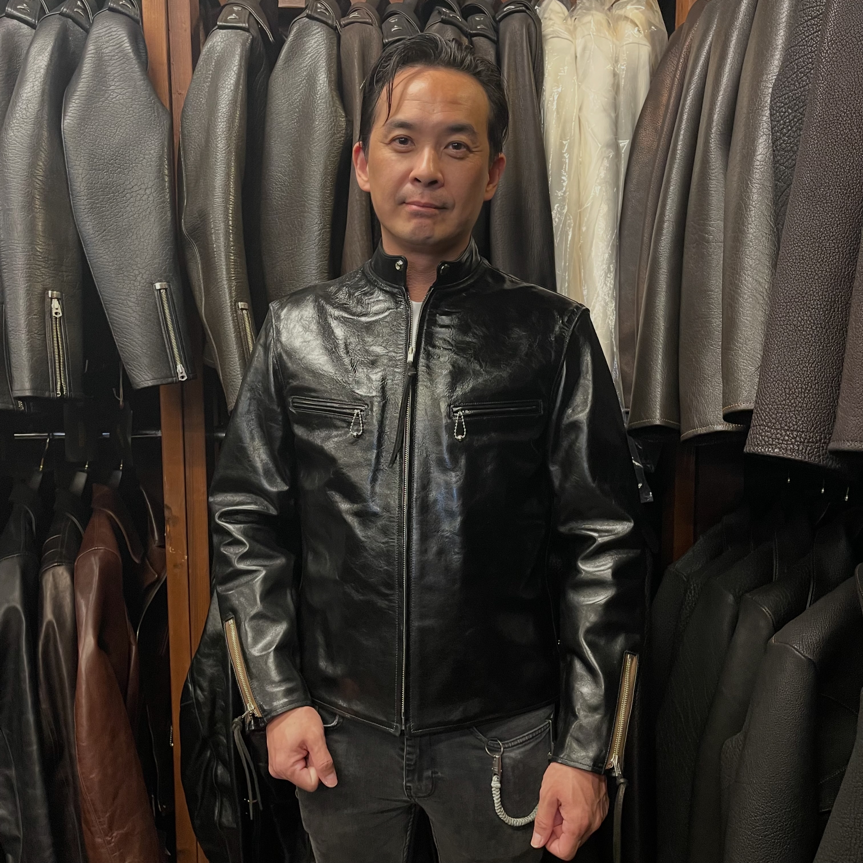 大江洋服店さん、新作のモールスキン、コサックジャケットを引っさげご