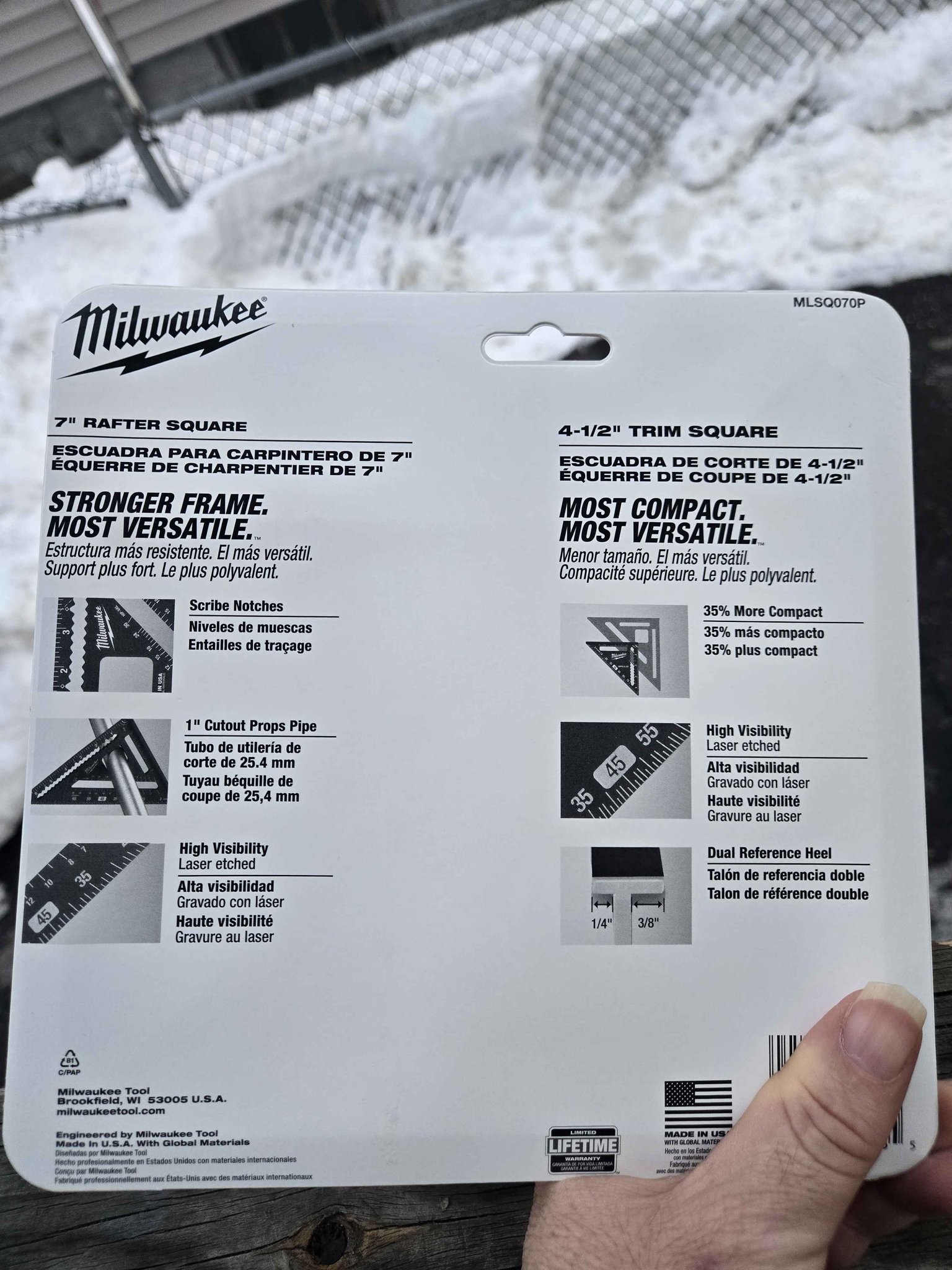 Milwaukee 7 in. Rafter Square and 4-1/2 in. Aluminum Trim Square Set ...