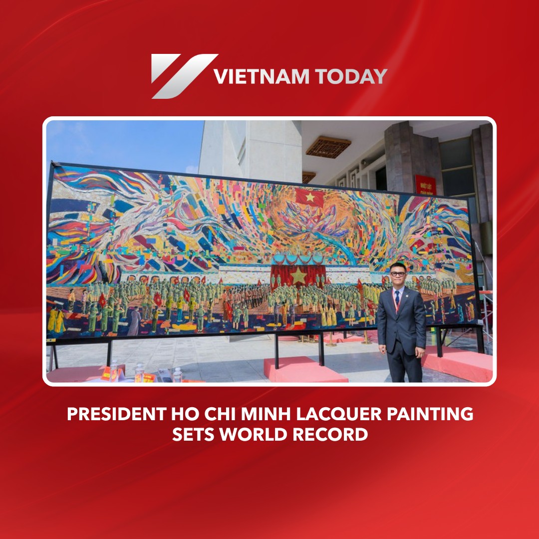 Vietnam - A lacquer artwork, “President Ho Chi Minh Reading the ...