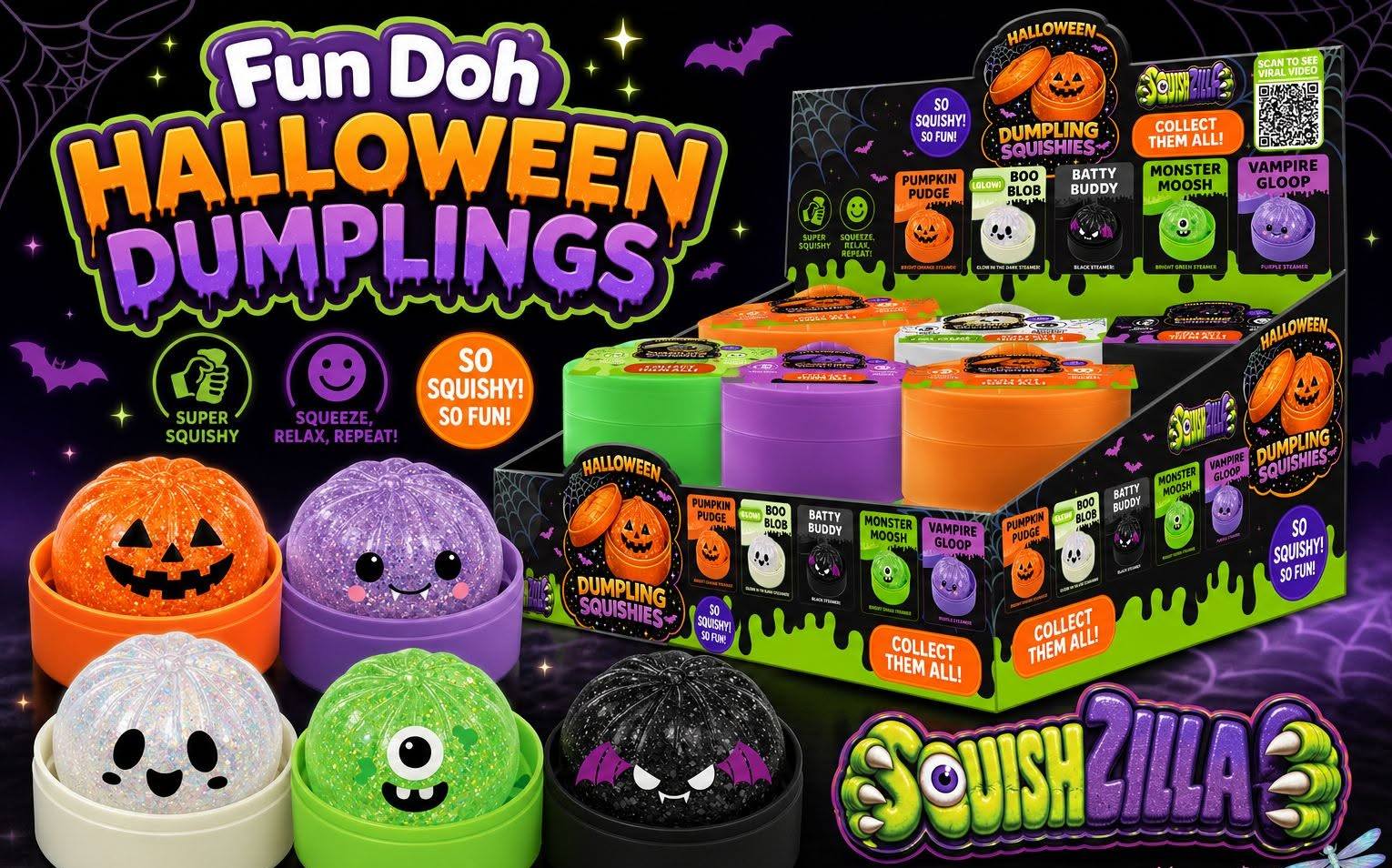 Simpson Gallery's Halloween squishy toys and Fun Doh dumpling