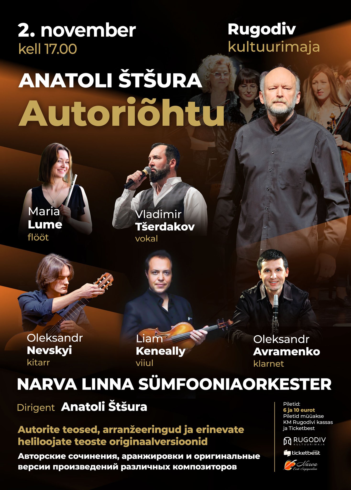 Ticket - Autoriõhtu: Anatoli Štšura | Narva Narva sümfooniaorkester on ...
