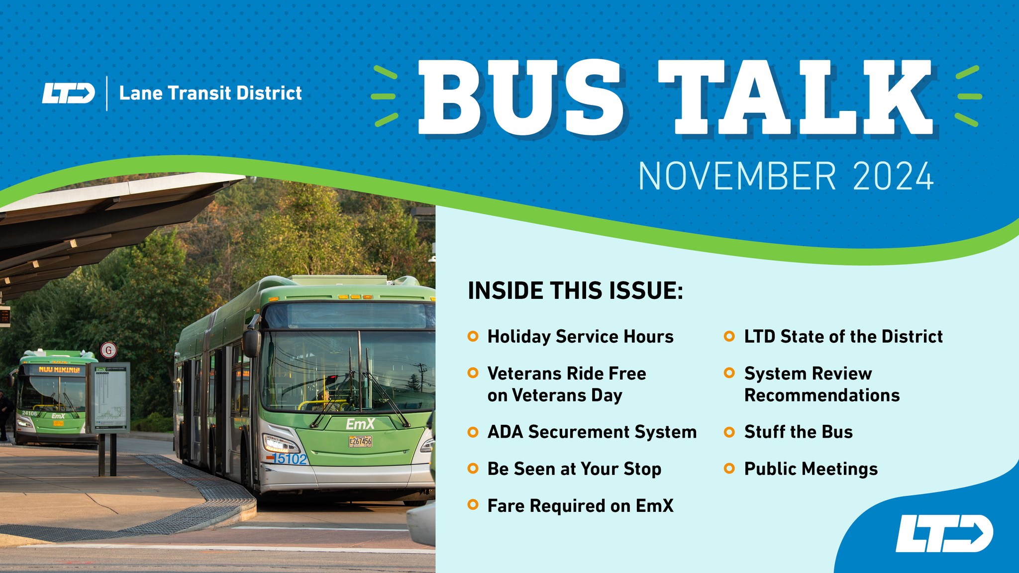 Lane - In case you missed it, the November issue of Bus Talk is
