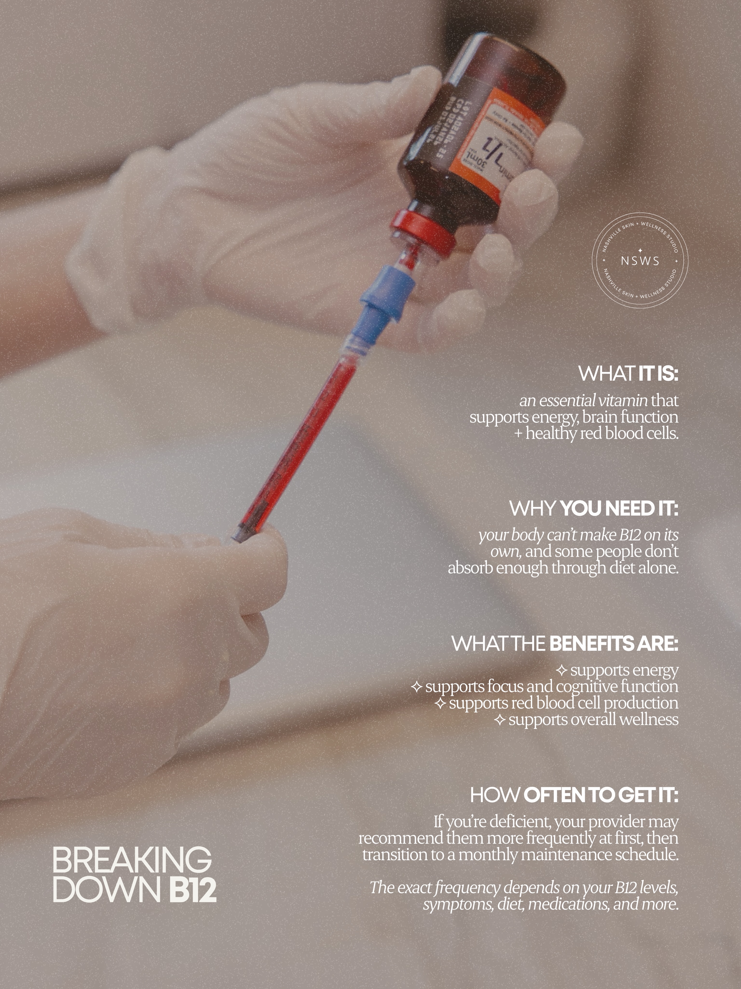 what happens if you miss your b12 injection injections for energy in Nashville B-PLEX 100, VITAMIN B-COMPLEX Choose Location:Queens in office 5 MTHF methylfolate