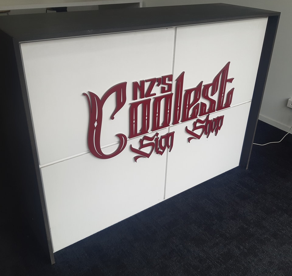 Sign It Custom - New painted Acrylic text on the Reception...