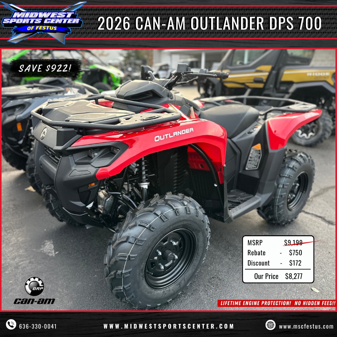 バンビ Midwest - 💥'26 Can-Am Outlander DPS 700 - On Sale $8,277! Save