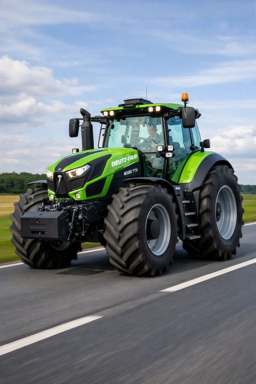 The Deutz-Fahr 8280 TTV is a high-performance 287 HP agricultural