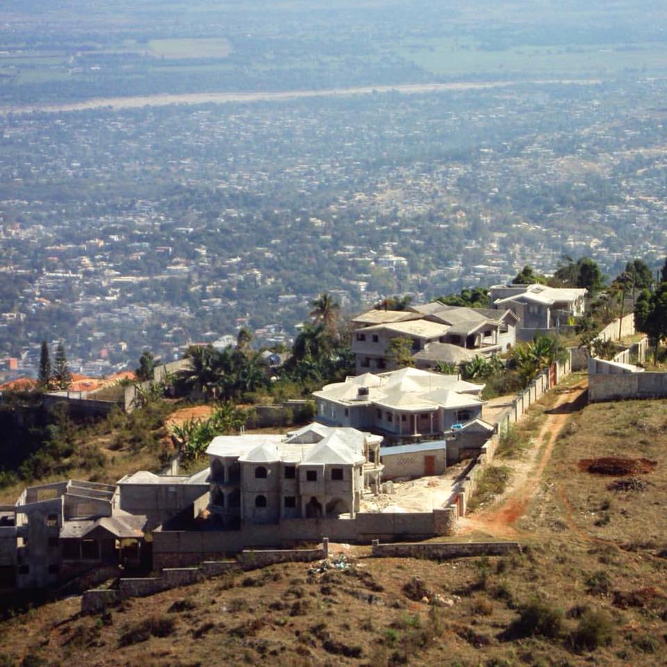 You are looking at houses sitting on the slopes of the Jalousie