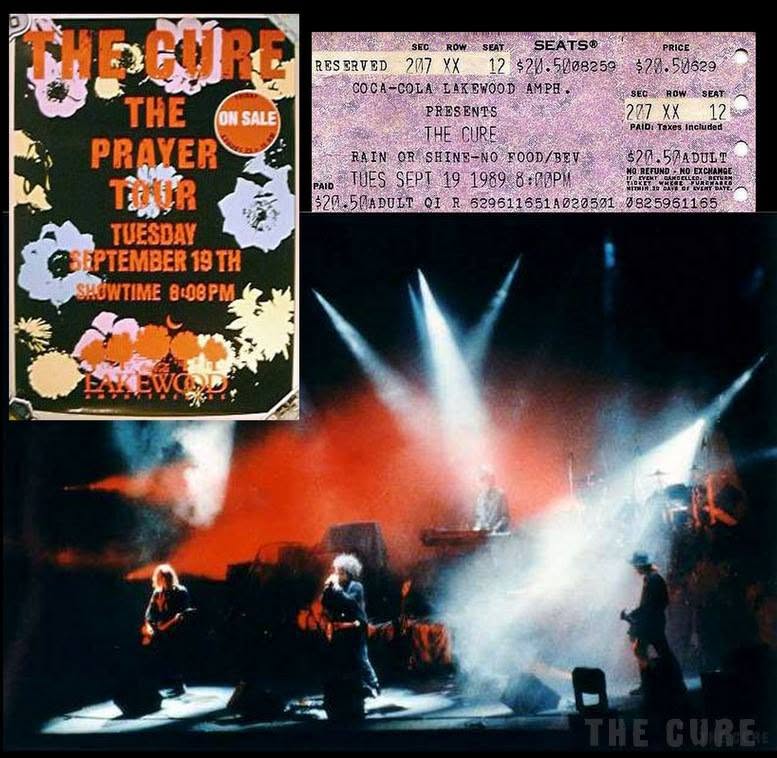 The Cure Prayer Tour Atlanta concert September 1989