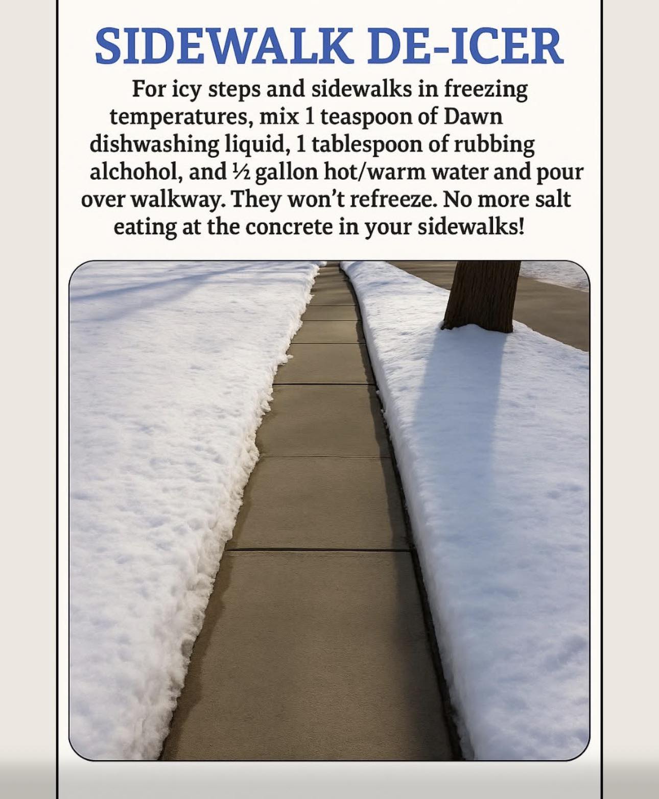 Mallory - DIY SIDEWALK DE-ICER Make winter walks safer with a simple ...
