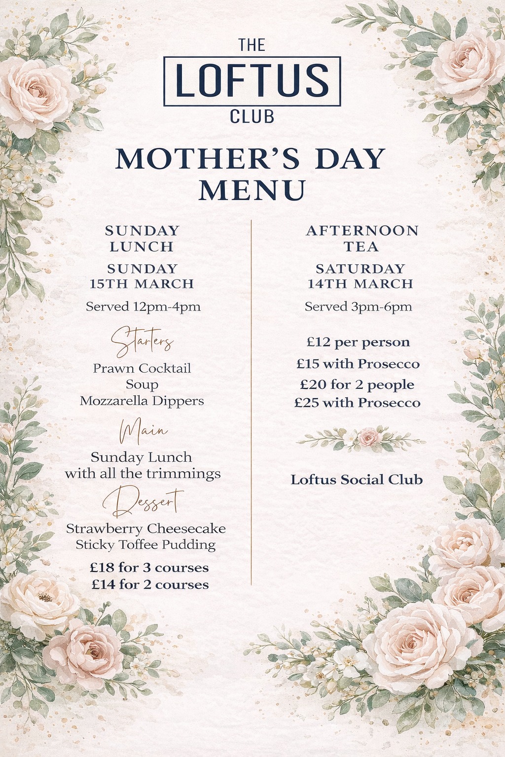 The Loftus Club - 🌸 Celebrate Mother’s Day at The Loftus... | Facebook