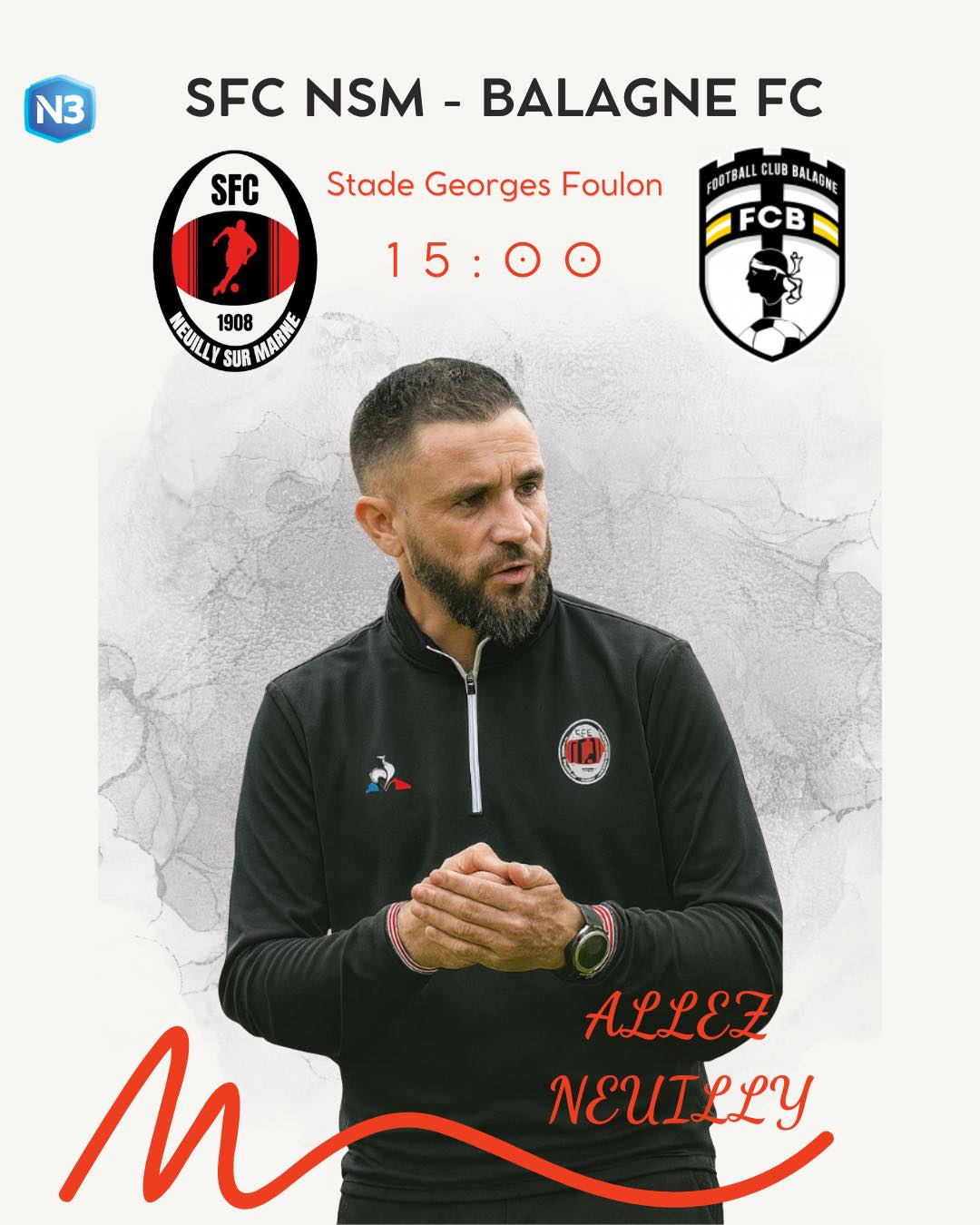 Fanion En Tissu De L'Équipe De Neuilly Sur Marne SFC (France) - Neuf