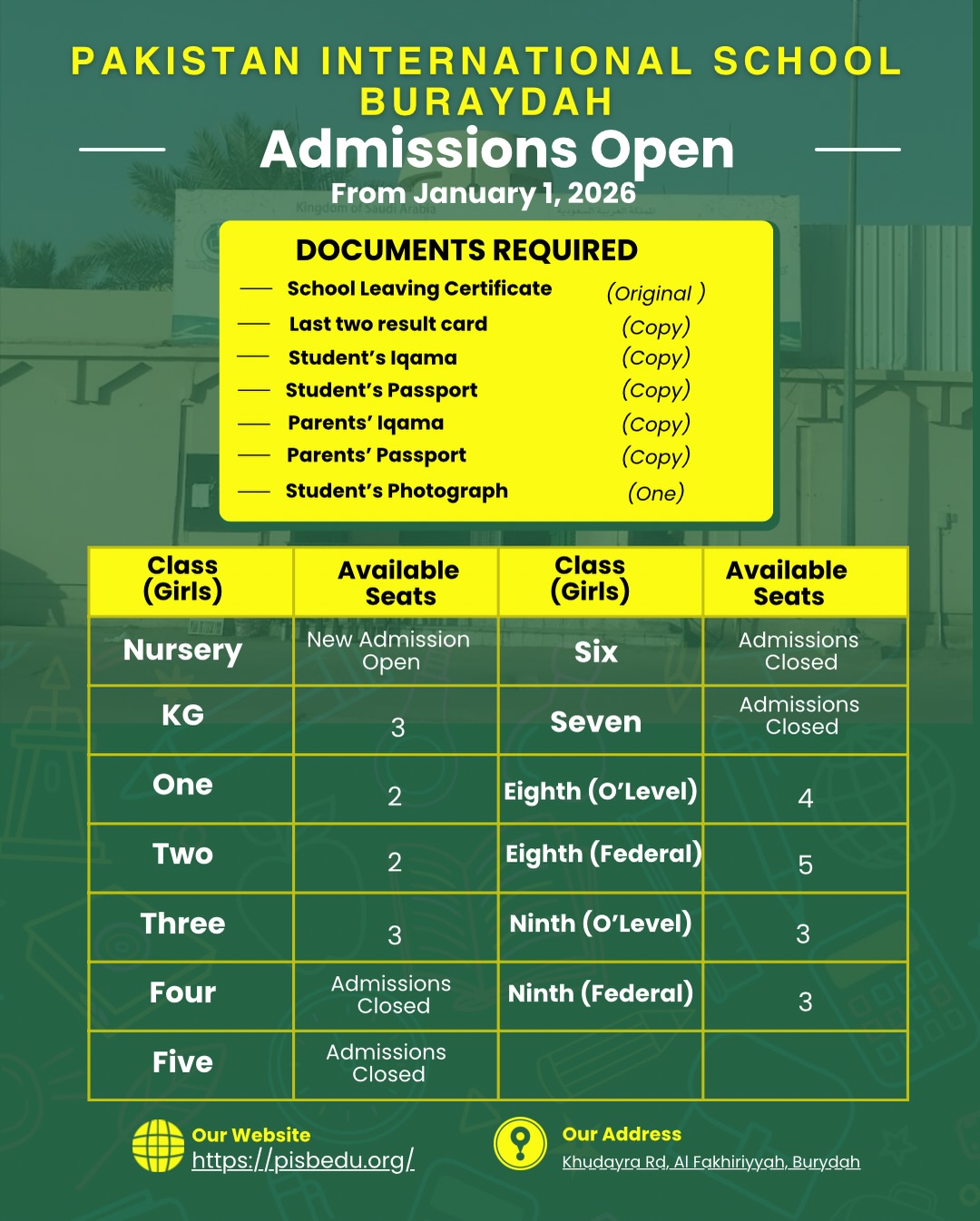 Pakistan International School Buraidah AL-Qassim | Buraydah