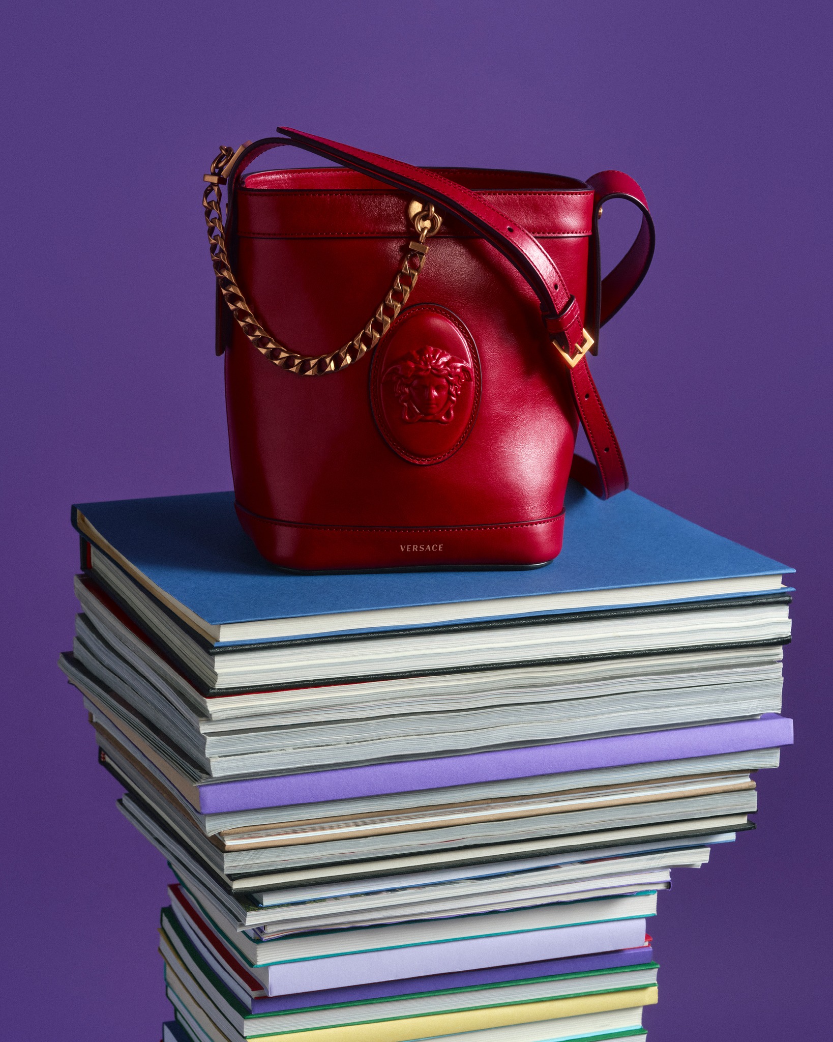 Versace - Be a show stopper with the #Versace hot pink backpack