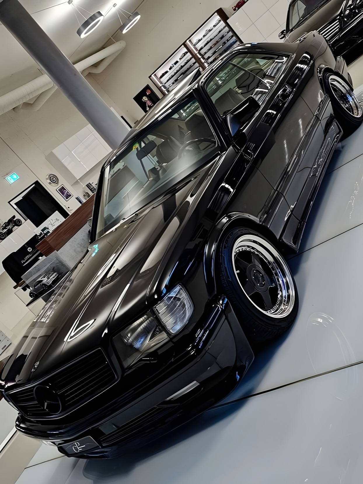 Mercedes - The elegant black automobile in the image is one of Mercedes ...