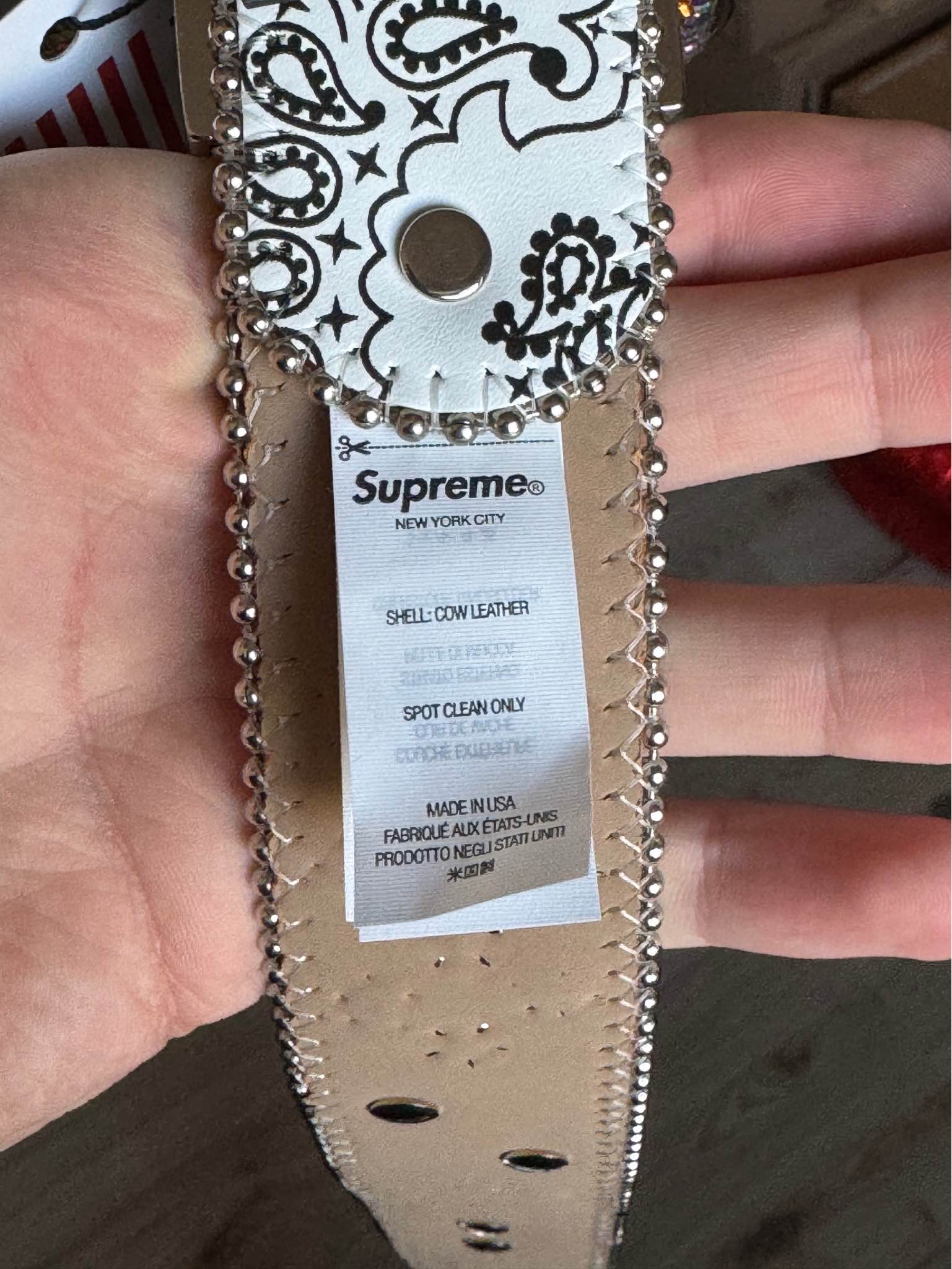 Wts! Supreme b.b. Simon bandana belt white - M