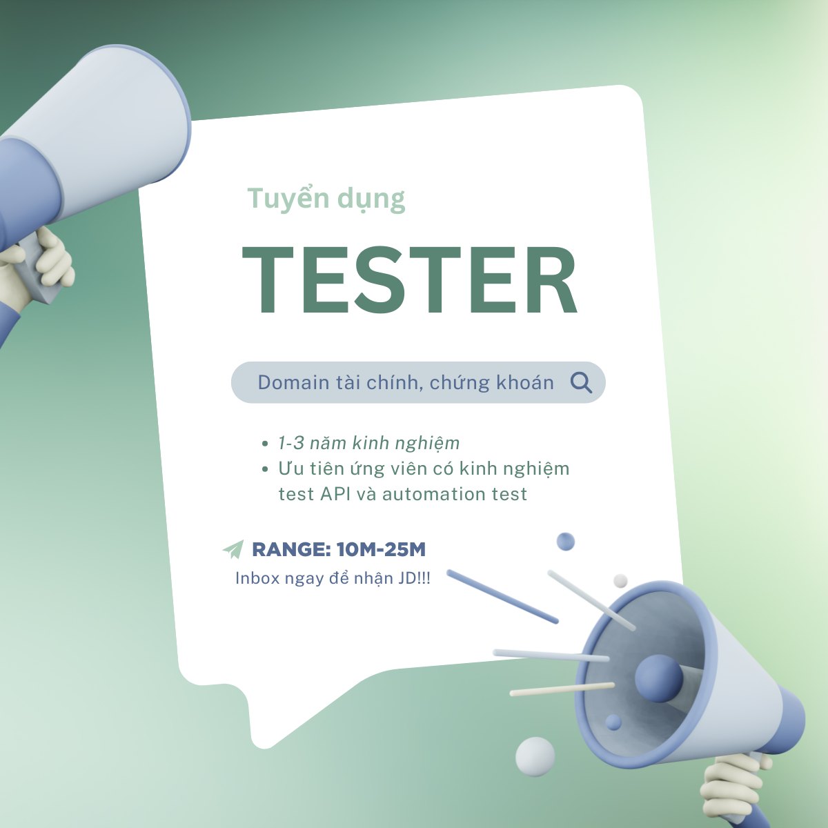 Tester và Việc Làm | Tìm gấp TESTER domain Finance tại Hoàng Mai, HN ...