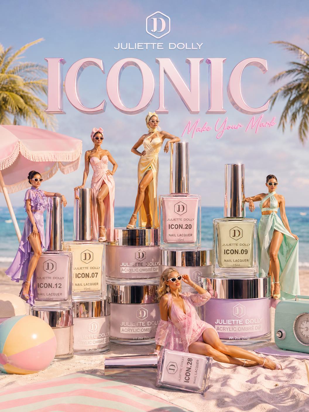 Juliette Dolly Iconic nail collection with 60 pastel colors